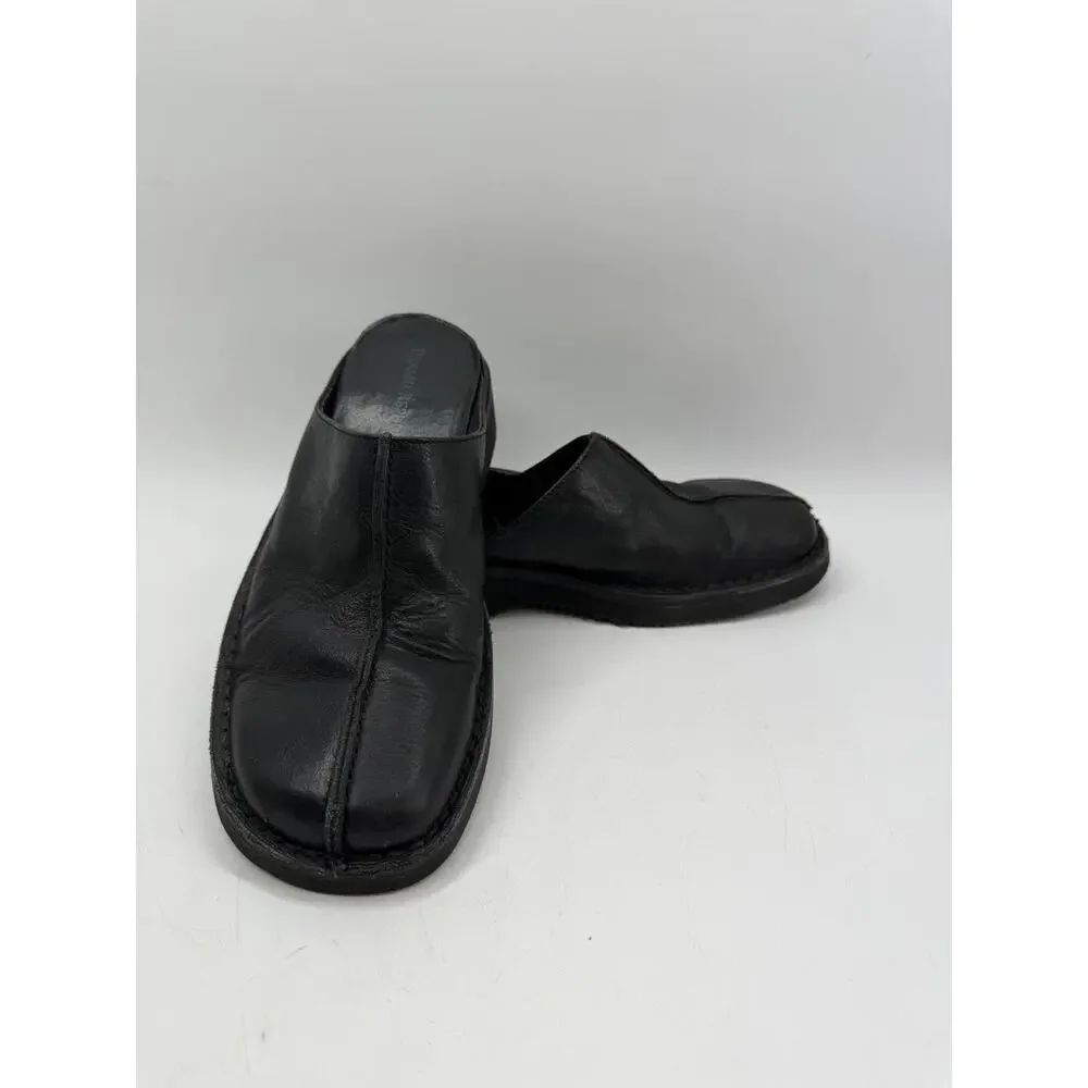 Banana Republic Black Leather Slide Mules Women's Italy Comfort Sandals - Picture 3 of 13